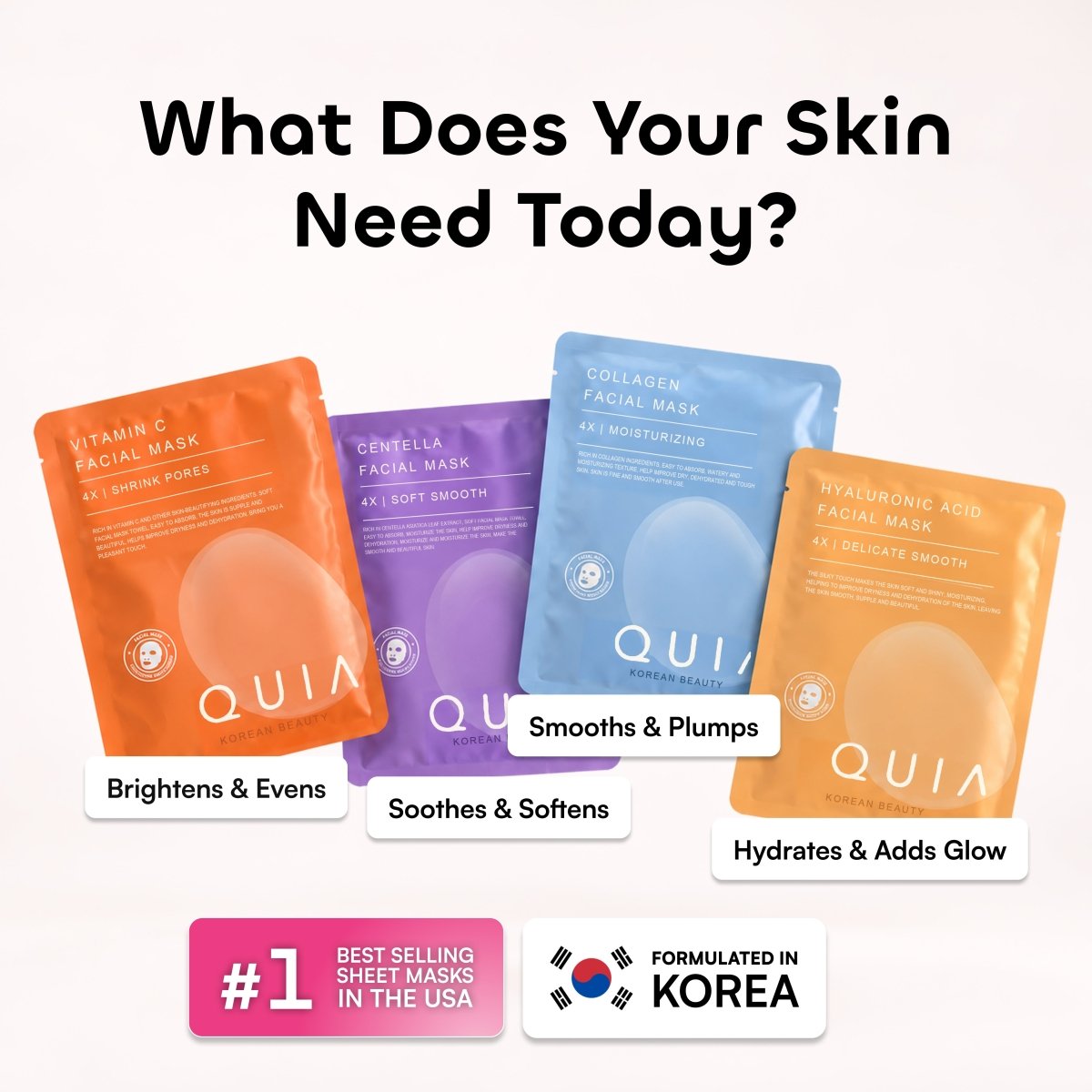 QUIA Hyaluronic Acid Facial Mask - Quia Korean Beauty