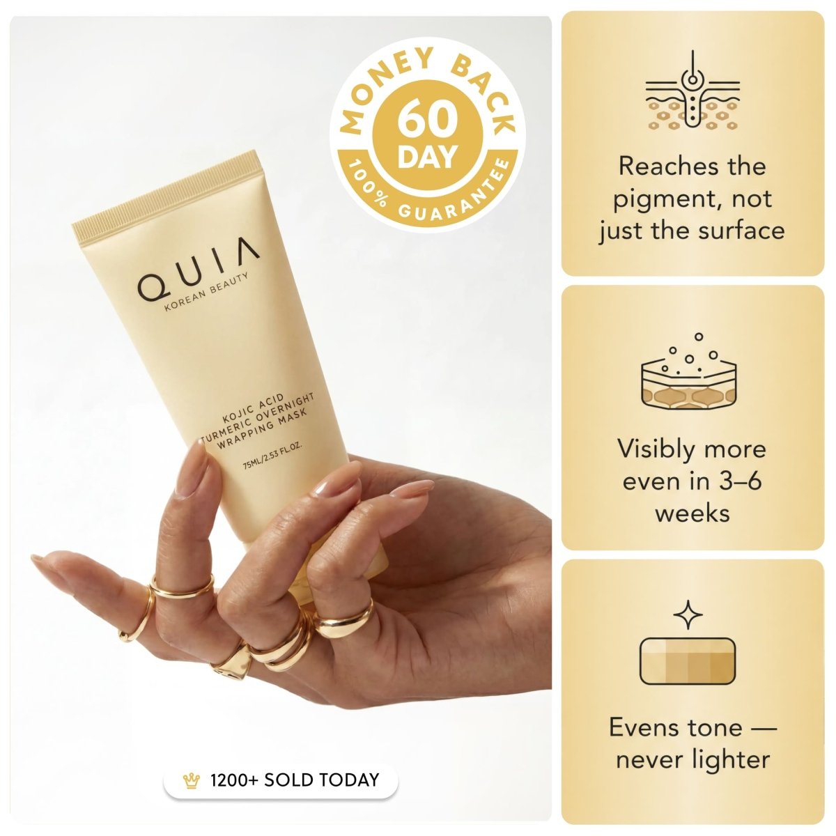 Quia Turmeric & Kojic Acid Overnight Mask - Quia Korean Beauty